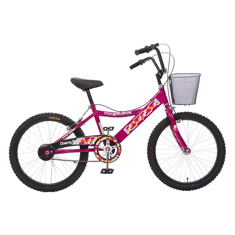 Bicicleta Rodada 20 Kingstone Cherry Girl Premium Niña C/Canasta Fucsia