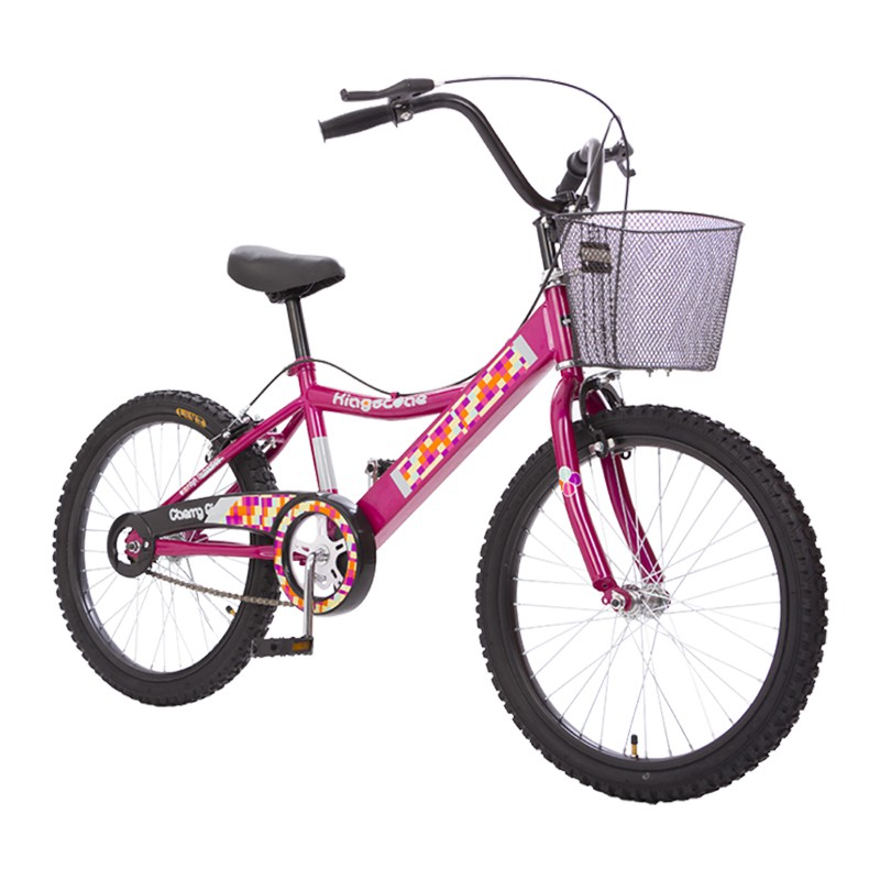 Bicicleta Rodada 20 Kingstone Cherry Girl Premium Niña C/Canasta Fucsia