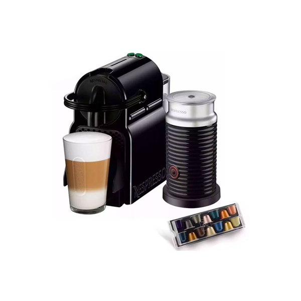 Cafetera Nespresso Inissia Black + Aeroccino+c?psulas