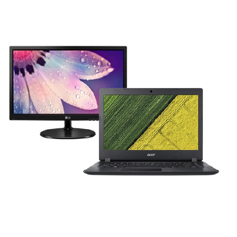 LAPTOP ACER ASPIRE 3 A315-21-95K 15.6" A9 6GB 1TB W10 RADEON R5 + MONITOR LG LED 23.6" WIDE