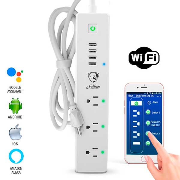 Multicontacto Usb Wifi Apagador Inteligente X Internet 15ah CASA