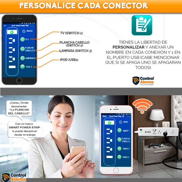 Multicontacto Usb Wifi Apagador Inteligente X Internet 15ah CASA