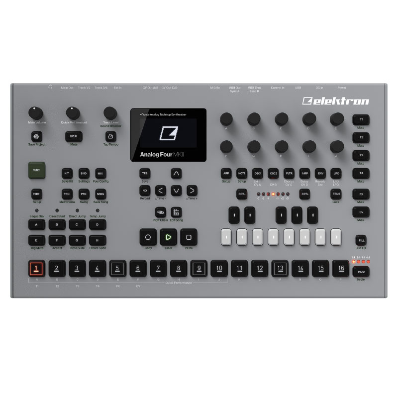 Elektron Analog Four MKII Sintetizador Analógico de 4 voces Groovebox por Solid Electronics