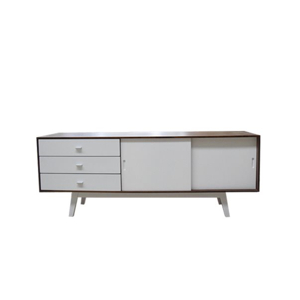 Bufetero Arie Blanco-Nogal -Marca Tikan Furniture