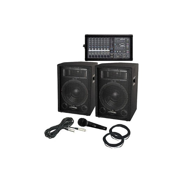 Kit Audio Phonic POWERPACK750RW Fuente de poder y Dos bocinas 15 pulgadas