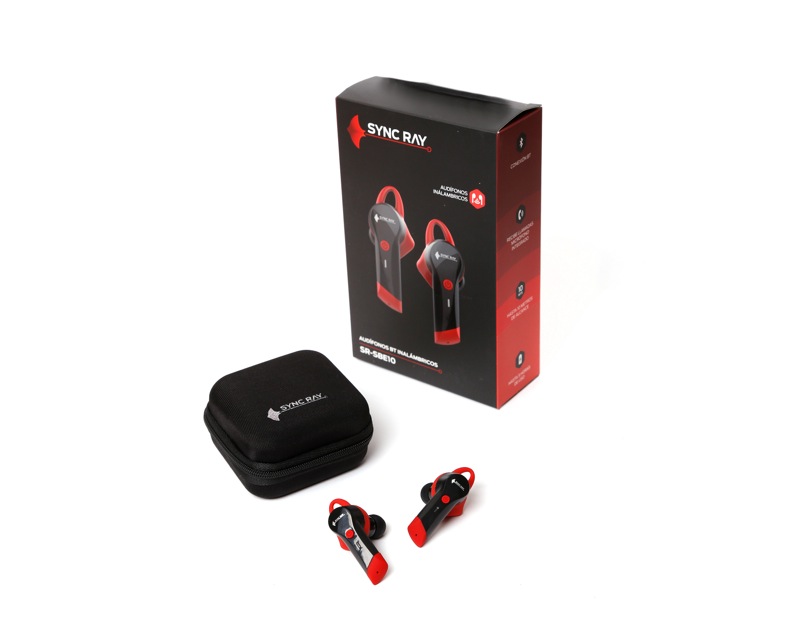 Audifonos Truewireless para llamadas musica deporte de gran imagen y calidad de sonido y resistencia al agua IPX4 Rojo Sync Ray