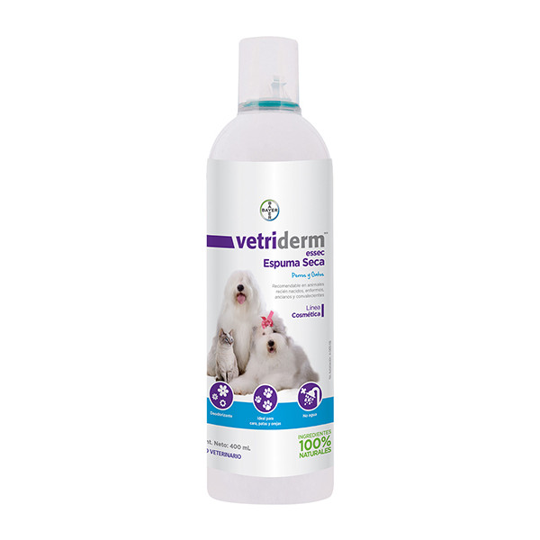 Vetriderm essec espuma seca 400 ml bayer 
