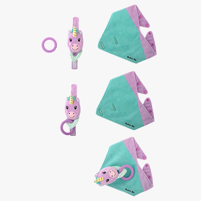 Buddy Bib - Babero Mordedera Para Bebés Mod Unicornio