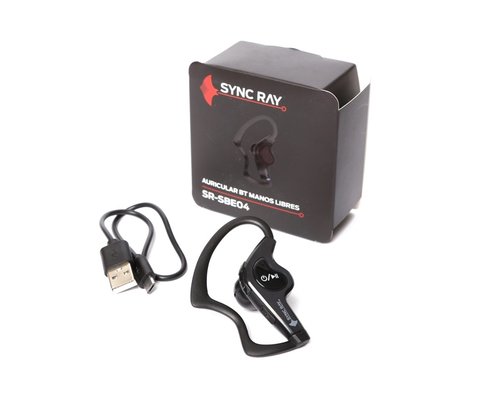 Audifono Bluetooth deportivo de un oido con orejera ideal par deportes y manejar Negro Sync Ray