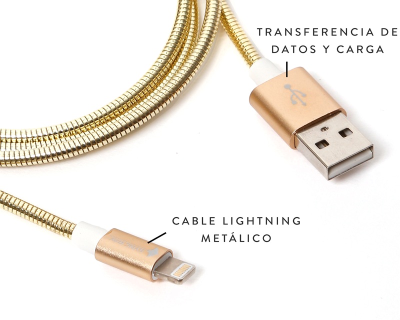 Cable Cargador y Datos para iPhone Lighting Negro Sync Ray