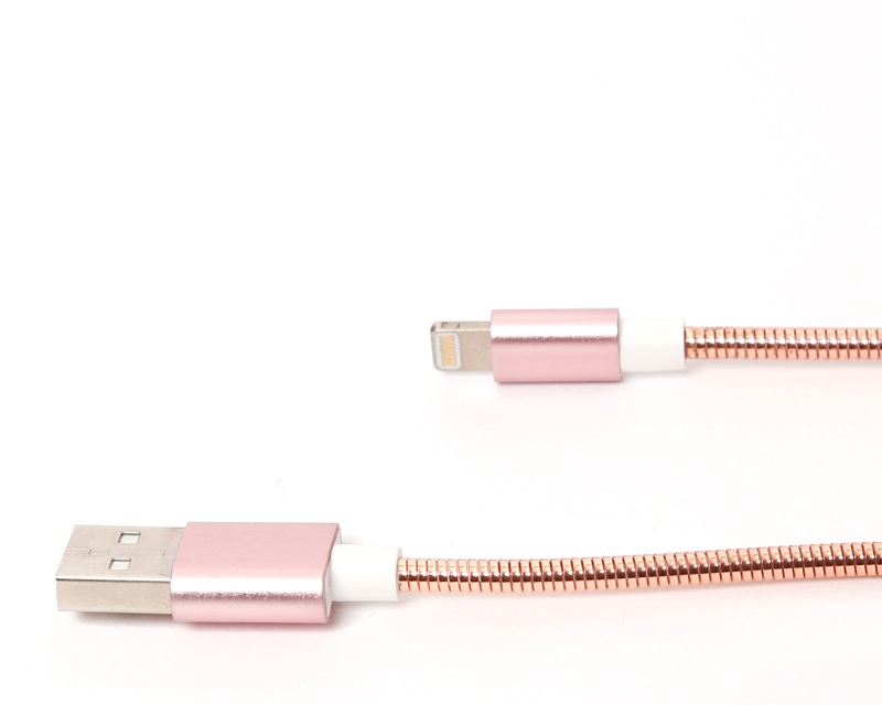 Cable Cargador y Datos para iPhone Lighting Rosa Sync Ray