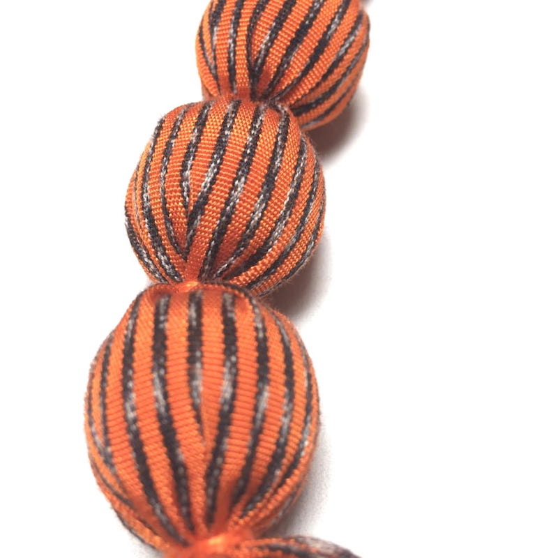 Collar Artesanal De Genuino Rebozo Mexicano Anaranjado