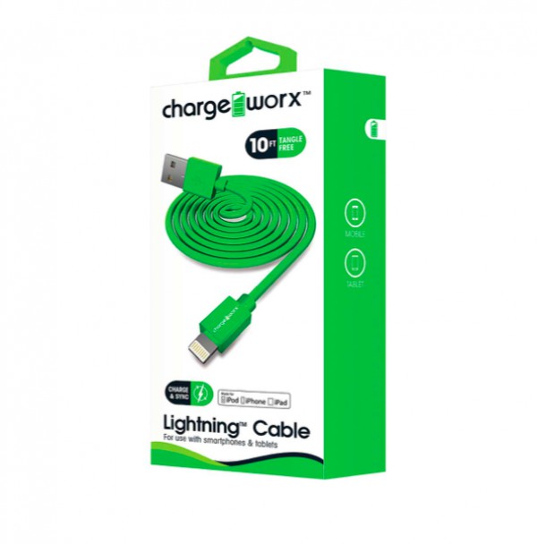 Chargeworx CX4601GN cable usb para iphone, verde