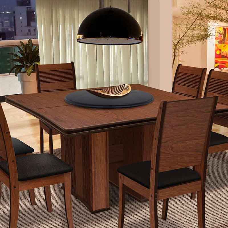 Centro De Mesa Con Base Giratoria Color Chocolate