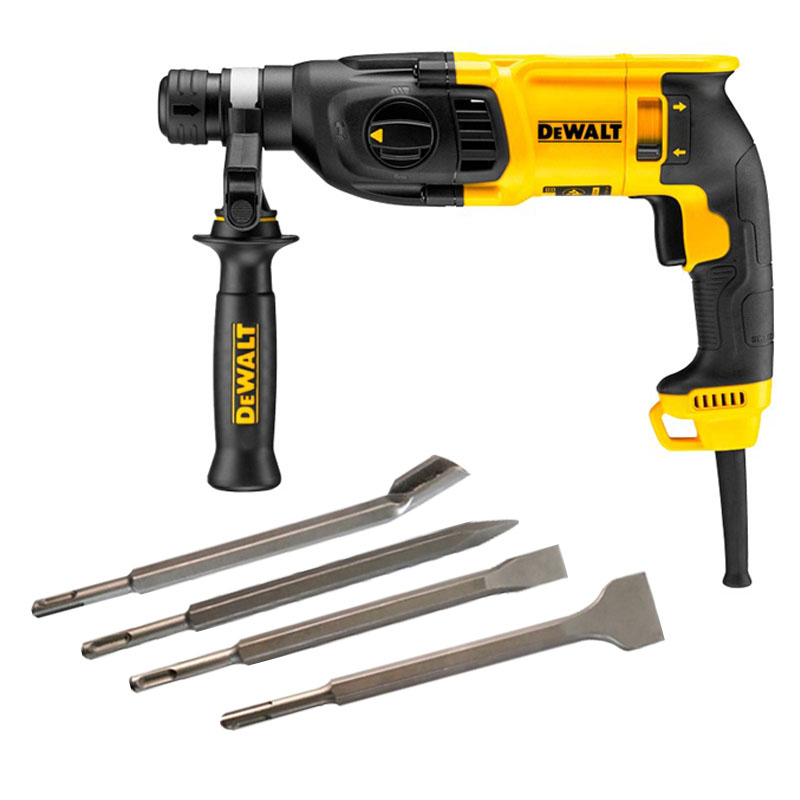 Cincel Sds Plus 4pzs + Taladro Rotomartillo Sds Plus Dewalt