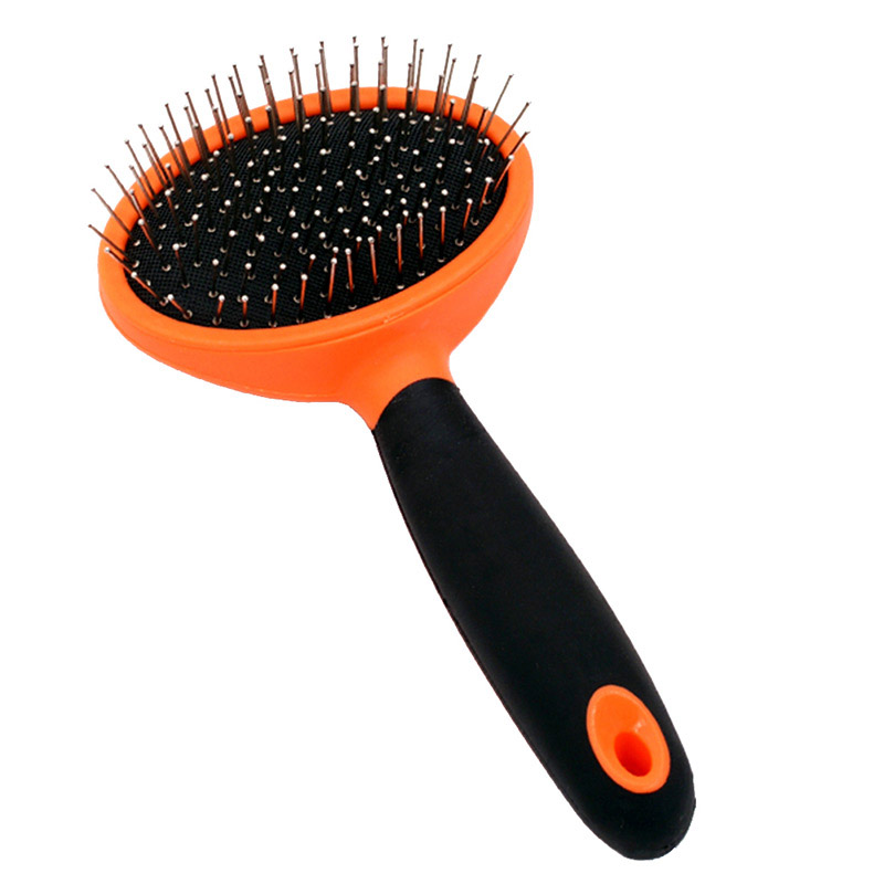 Cepillo Para Gatos De Pelo Medio/largo - Cerdas De Acero Inoxidable Inclinadas, Mango Ergonómico - Incluye Peine Extra - Tamaño L, Verde