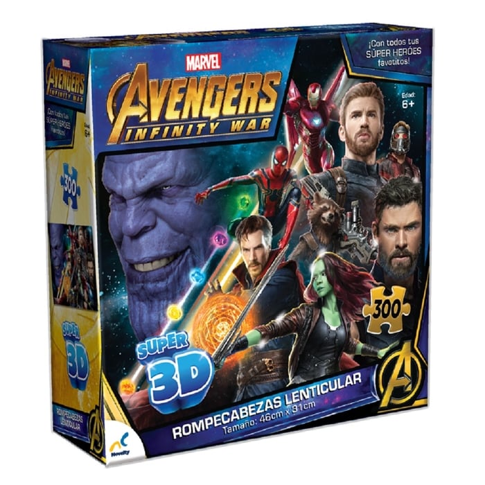 Rompecabezas Lenticular Super 3d Avengers Infinity War 300 Piezas