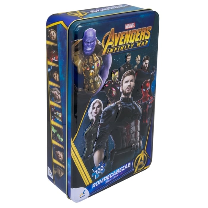 Rompecabezas Panoramico En Tin Avengers Infinity War Caja Metalica