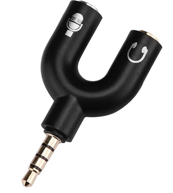USA Estéreo Macho a Hembra Doul 3.5mm Interruptor de Cable divisor de entrada de auriculares de audio