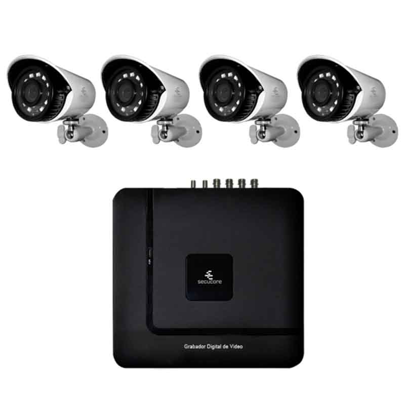 Kit Cctv Video Vigilancia 4 Cámaras Ahd Alta Definición 720p Dvr Seguridad Circuito Cerrado