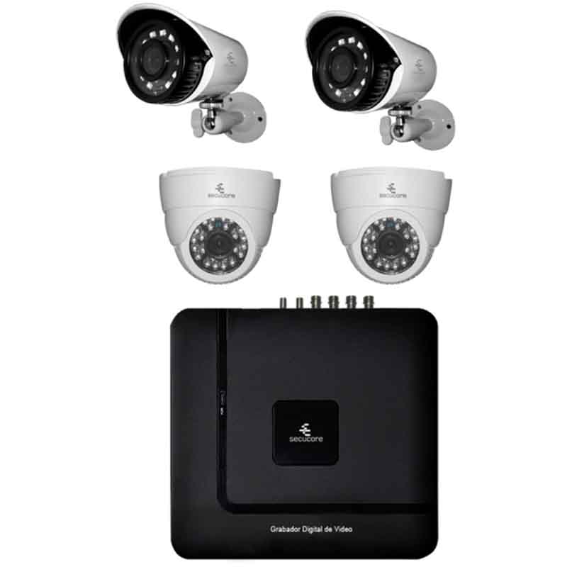 Kit Cctv Video Vigilancia 4 Cámaras Ahd Alta Definición 720p Dvr Seguridad Circuito Cerrado