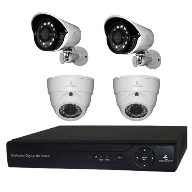 Kit Cctv Video Dvr 4 Cámaras Circuito Vigilancia Seguridad