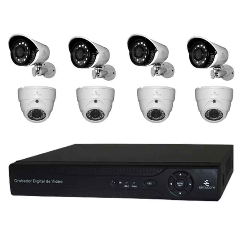 Kit Cctv Video Vigilancia 8 Camaras Ahd Alta Definicion 1080p con Audio Dvr Seguridad Circuito Cerrado