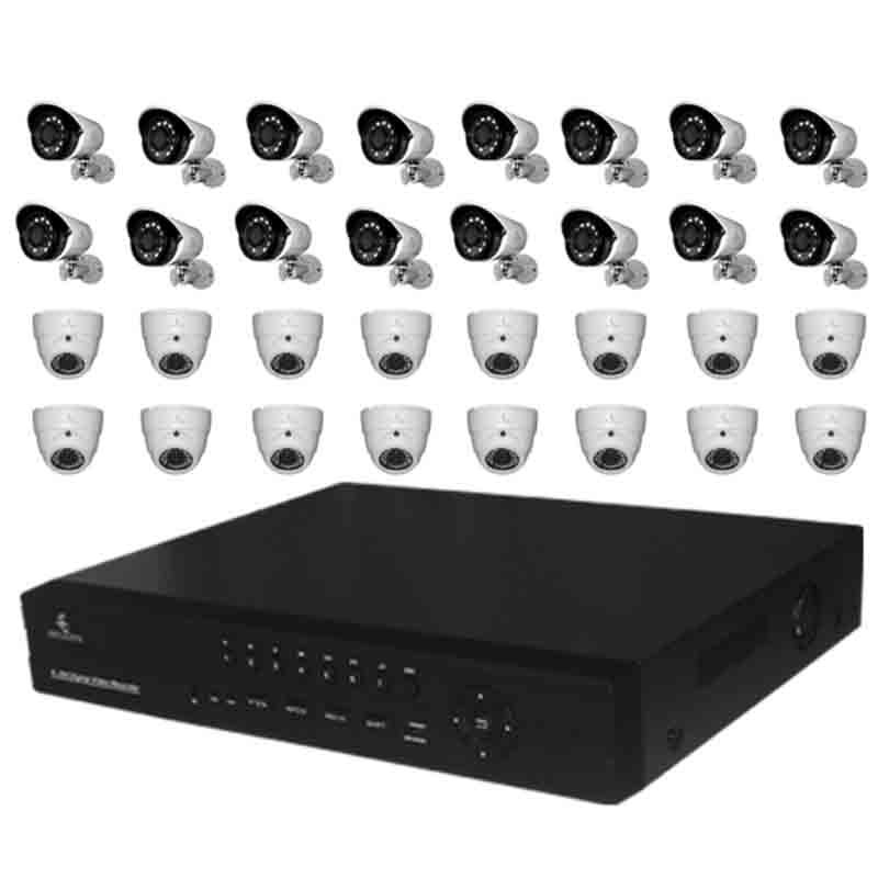 Kit Cctv Video Vigilancia 32 Cámaras Ahd Alta Definición 1080p con Audio Dvr Seguridad Circuito Cerrado