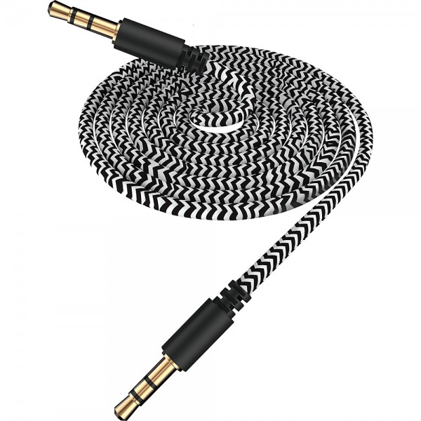 CHARGEWORX CX4528BK CABLE AUXILIAR 3.5MM TRENZADO 1.8M, NEGRO