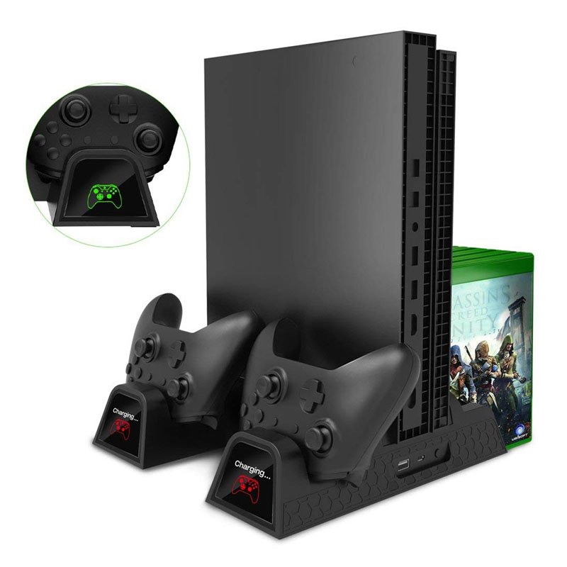 Xbox One / S / X Base Vertical Enfriadora Apoya Juegos (Negro)