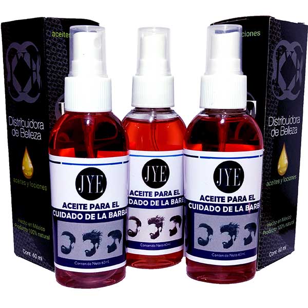 Kit De Lujo Peine Y Cepillo 3 Frascos Aceite Cuidado De Barba 60ml JYE