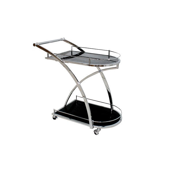 Carro De Servicio Serviana Cromo/negro - Kessa