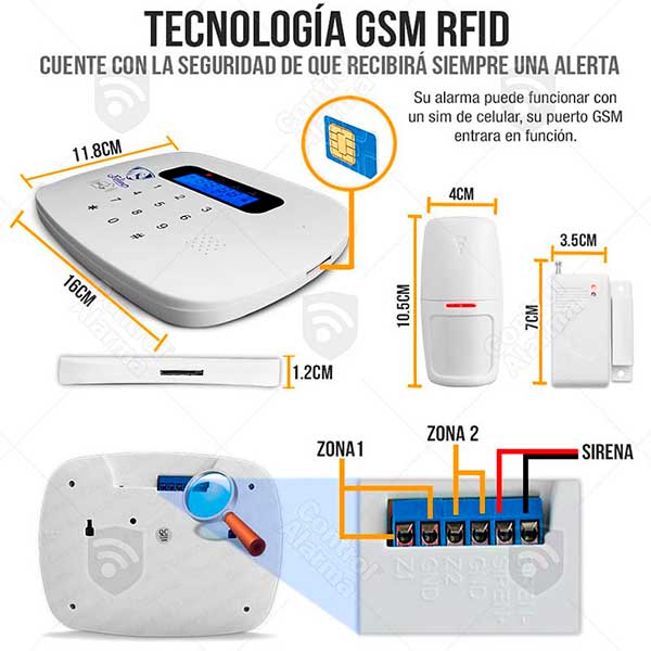 Alarma Gsm Rfid Ianalmbrica Chip Movil Seguridad Casa 18s