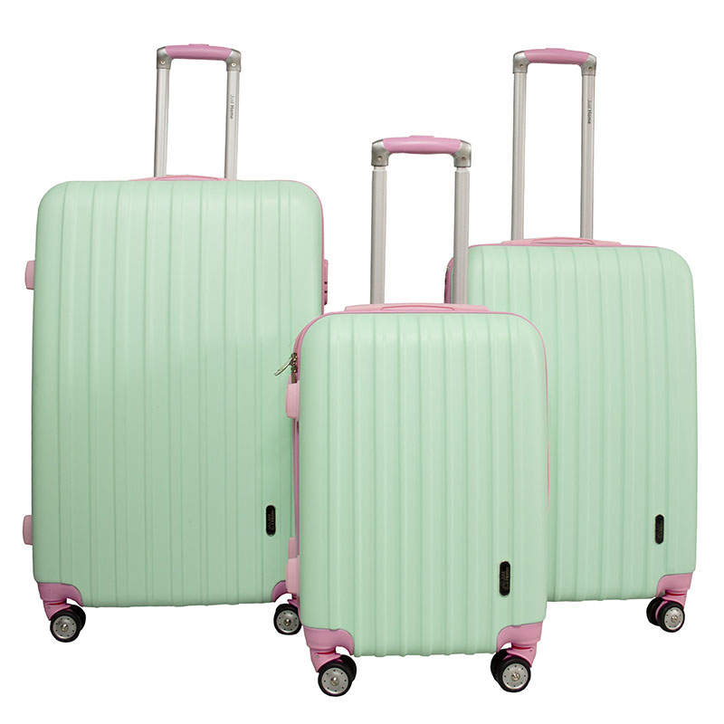 Maleta Rigida Set 3 Maletas Verde Rosa Pastel 8 Ruedas 20