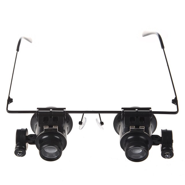 Lentes de joyero con lupa la 20x con luz led hot sale