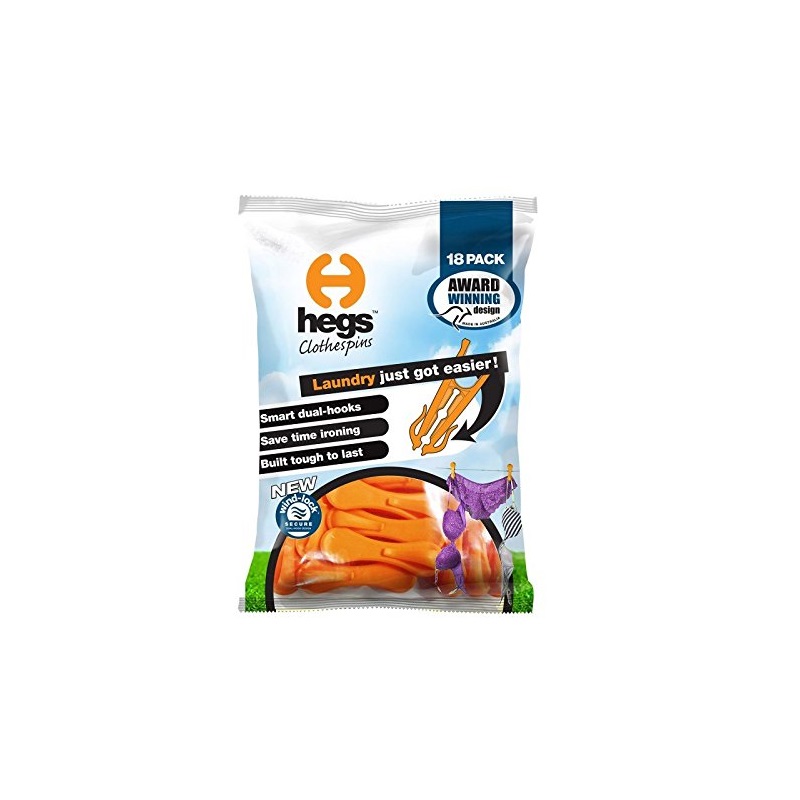 Pack 18 Pinzas Para Tender Ropa Hegs Pegs Sistema Innovador