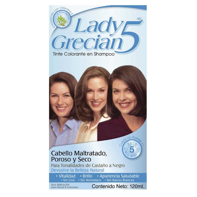 Lady Grecian 5 Tinte Cubrir Canas Just for Men Cabello Maltratado