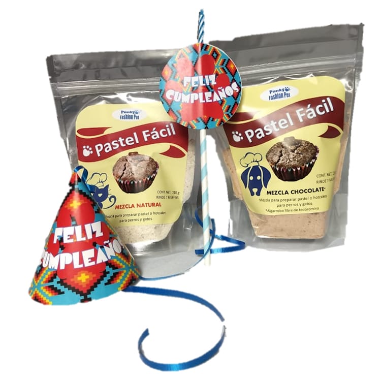 PAQUETE DE CUMPLEAÑOS GATUNO  PUNKY FASHION PET