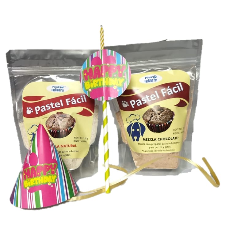 PAQUETE DE CUMPLEAÑOS GATUNO  PUNKY FASHION PET