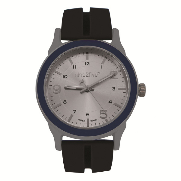 Reloj Nine2Five para Caballero en color Negro con correa intercambiabla Azul
