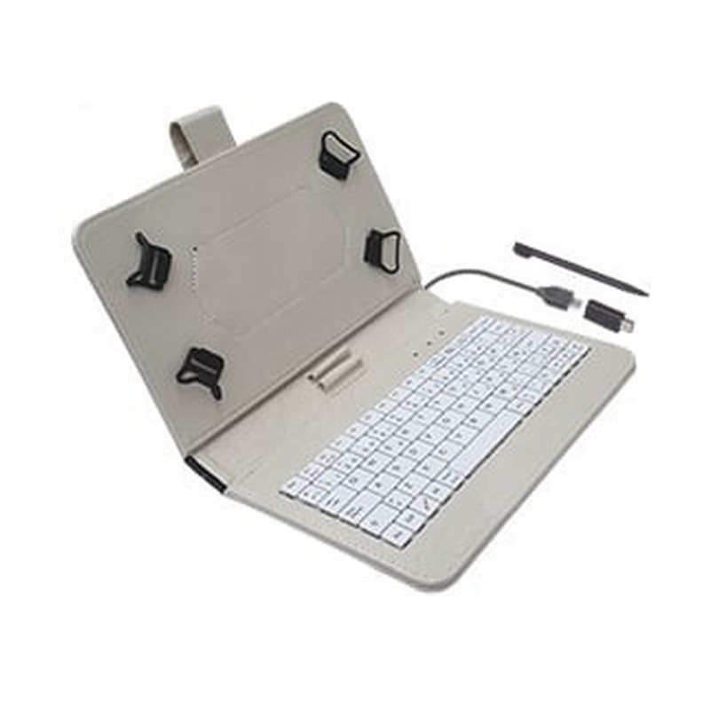 Kit De Funda 10 Pulgadas Con Teclado Y Lápiz Digital Beige