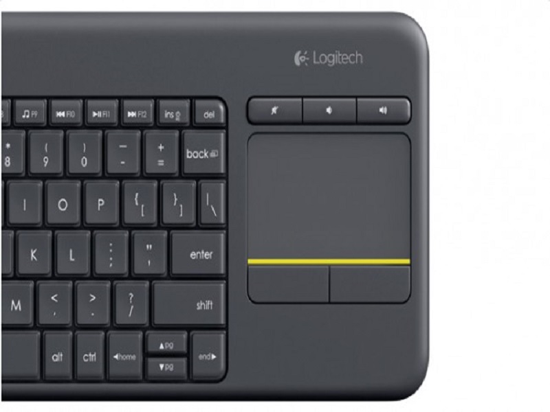 Teclado Logitech Inalambrico USB K400 Plus TouchPad Negro 920-007123