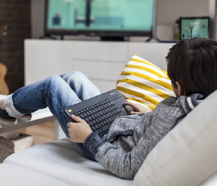 Teclado Logitech Inalambrico USB K400 Plus TouchPad Negro 920-007123