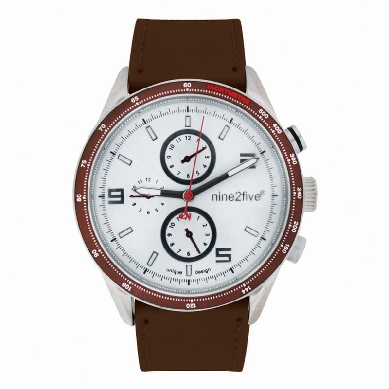 Reloj Nine2Five para Caballero Café y Plata