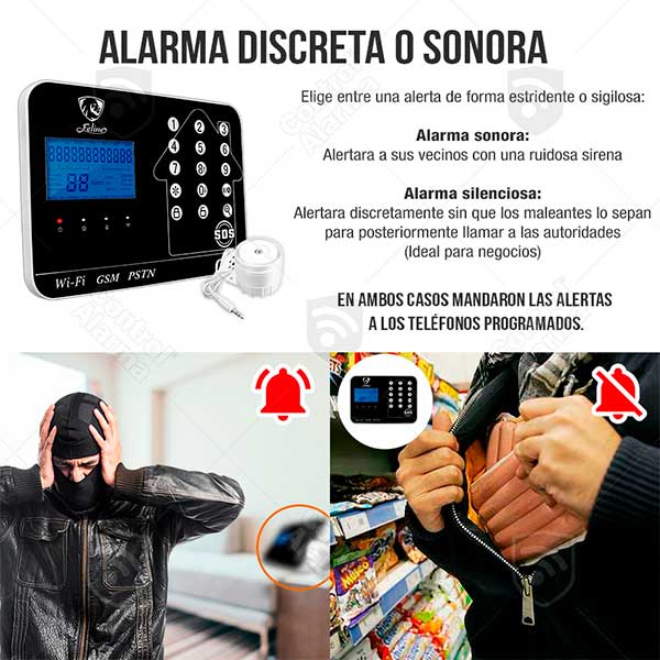 Wifi Kit 9 Alarma Plus Negra Touch GSM Cel Inalambrica Seguridad Casa