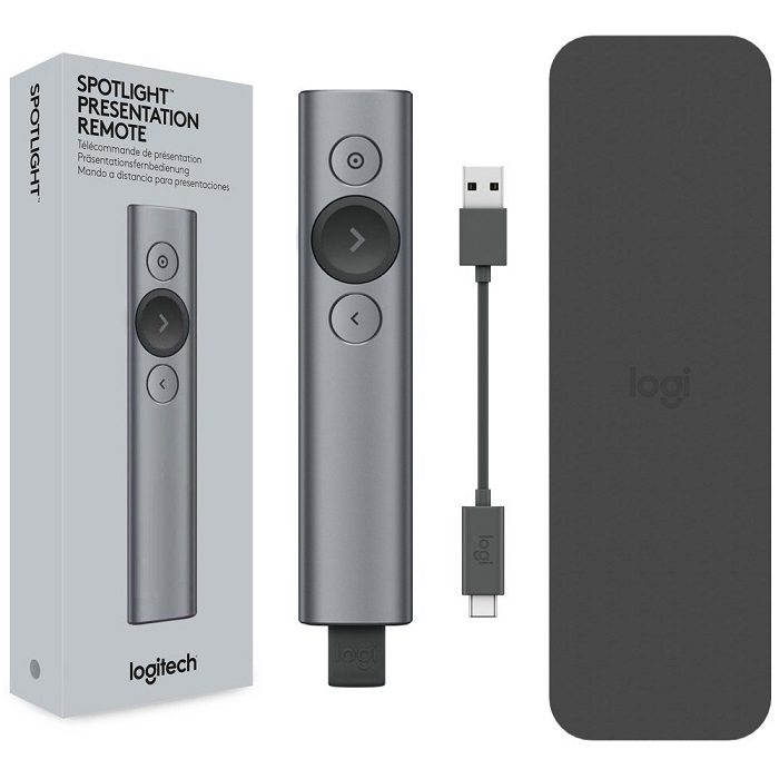 Presentador Logitech Spotlight Recargable Bluetooth y USB Inalambrico 910-005216