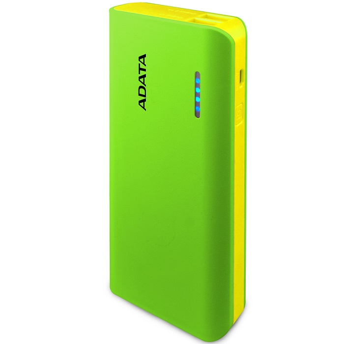 Bateria Portatil USB Adata PT100 Power Bank Cargador 10000mAh Verde/Amarillo APT100-10000M-5V-CGRYL