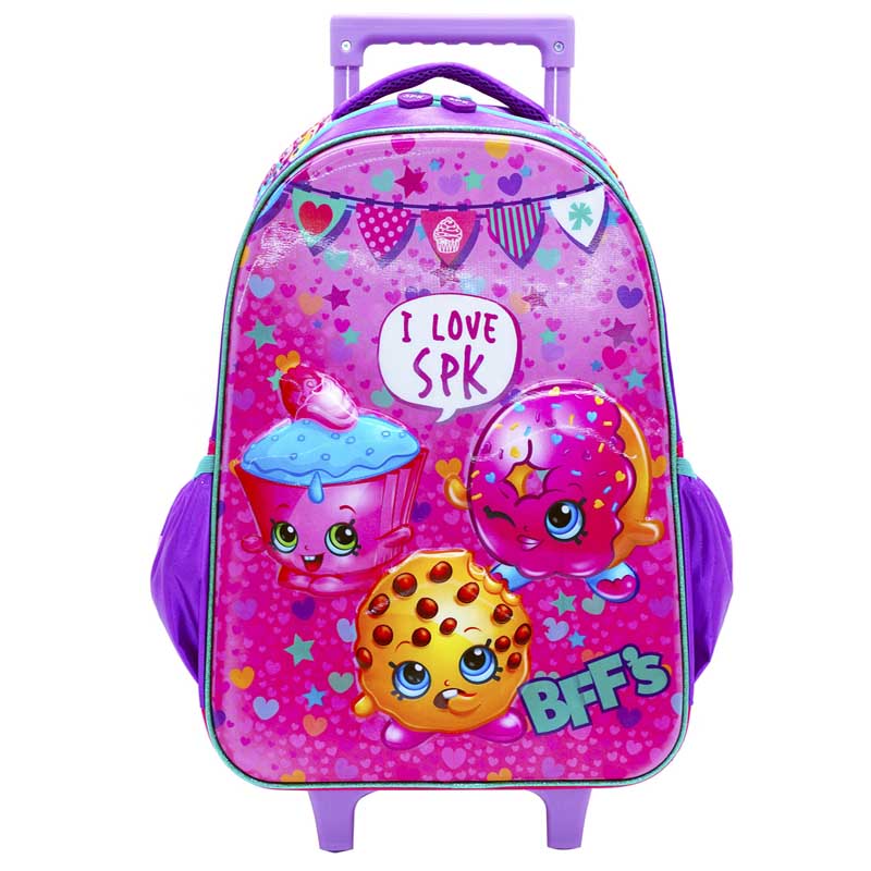 Mochila de Carro Escolar ATM PACKS, Shopkins 3111-Rosa con Morado