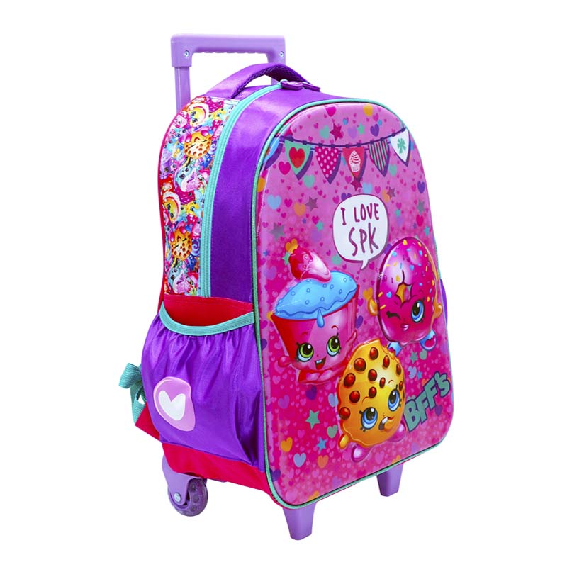 Mochila de Carro Escolar ATM PACKS, Shopkins 3111-Rosa con Morado