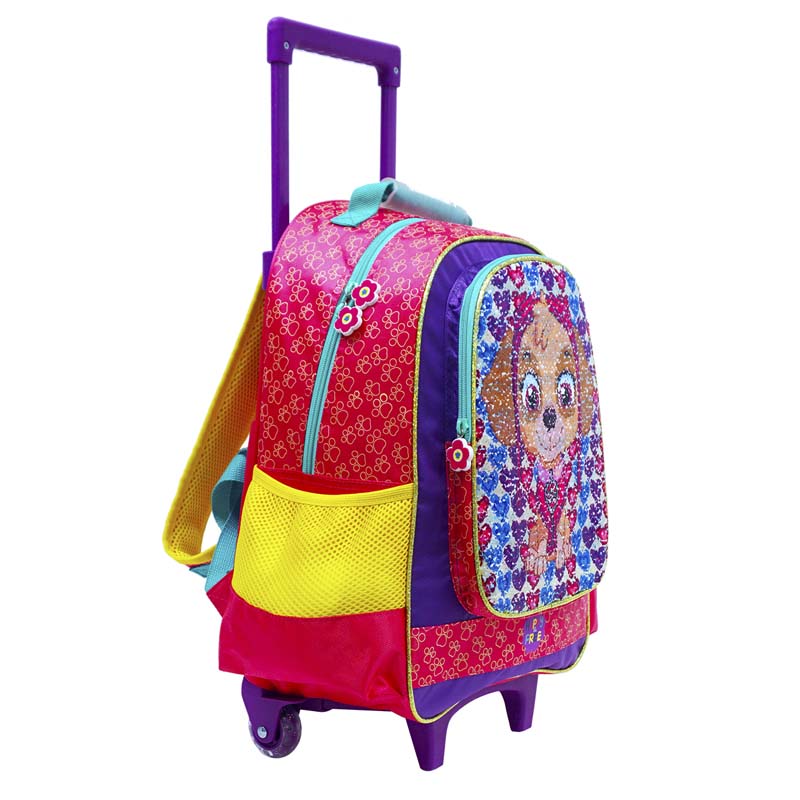Mochila de Carro Escolar ATM PACKS, Paw Patrol 1098-Rosa con Amarillo